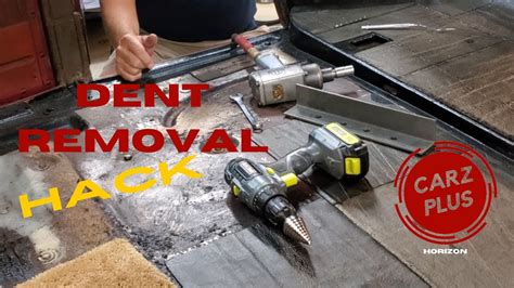 pulling dents out of sheet metal|how to pull out a dent.